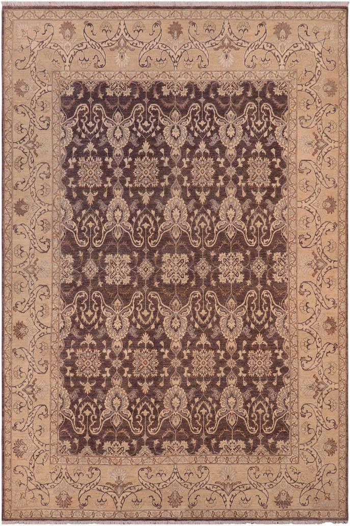 handmade Traditional Kafkaz Charcoal Beige Hand Knotted RECTANGLE 100% WOOL area rug 8 x 10