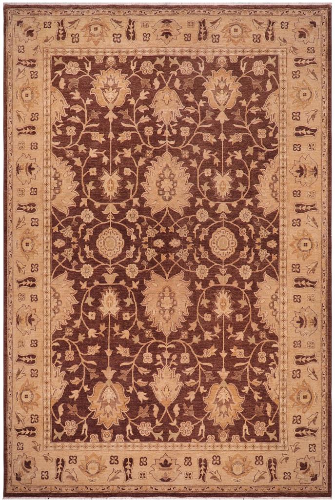 handmade Traditional Kafkaz Brown Gold Hand Knotted RECTANGLE 100% WOOL area rug 10 x 14