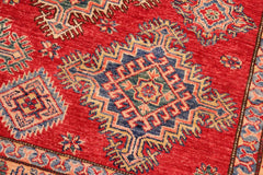 handmade Geometric Super Kazak Red Beige Hand Knotted RECTANGLE 100% WOOL area rug 8 x 10