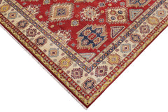 handmade Geometric Kazak Red Beige Hand Knotted RECTANGLE 100% WOOL area rug 9x12