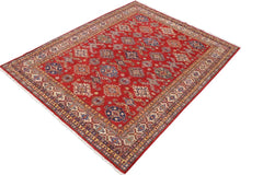 handmade Geometric Super Kazak Red Beige Hand Knotted RECTANGLE 100% WOOL area rug 8 x 10