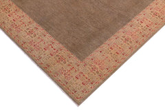 handmade Modern Kafkaz Brown Beige Hand Knotted RECTANGLE 100% WOOL area rug 10 x 14