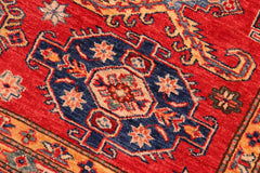 handmade Geometric Super Kazak Red Beige Hand Knotted RECTANGLE 100% WOOL area rug 8 x 10