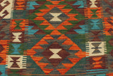 Flat Weave Kilim Antique Navaho Vintage handmade Geometric Kilim Rust Brown Hand-Woven Rectangle 100% Wool Area Rug 2x3 