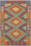 Tribal Turkish Kilim Tabatha Hand-Woven Wool Rug - 3'3'' x 4'10''