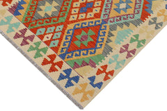 Flat Weave Kilim Antique Navaho Vintage handmade Geometric Kilim Rust Beige Hand-Woven Rectangle 100% Wool Area Rug 3x5 