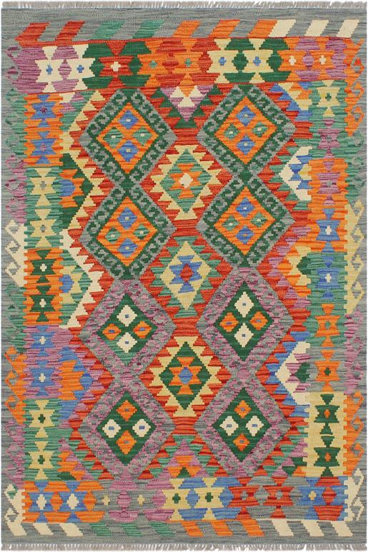 Flat Weave Kilim Antique Navaho Vintage handmade Geometric Kilim Gray Rust Hand-Woven Rectangle 100% Wool Area Rug 3x5 