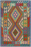 Bohemian Turkish Kilim Hilario Hand-Woven Wool Rug - 3'1'' x 5'2''