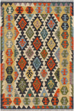 Tribal Turkish Kilim Jesus Hand-Woven Wool Rug - 3'3'' x 4'8''