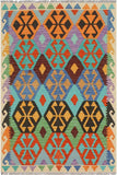 Bohemian Turkish Kilim Zane Hand-Woven Wool Rug - 3'3'' x 5'0''