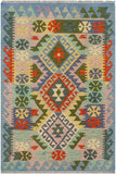 Retro Turkish Kilim Davis Hand-Woven Wool Rug - 3'0'' x 4'11''