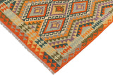 Flat Weave Kilim Antique Navaho Vintage handmade Geometric Kilim Rust Blue Hand-Woven Rectangle 100% Wool Area Rug 4x6 