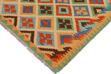 Flat Weave Kilim Antique Navaho Vintage handmade Modern Kilim Beige Green Hand-Woven Rectangle 100% Wool Area Rug 4x6 