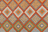 Flat Weave Kilim Antique Navaho Vintage handmade Geometric Kilim Rust Beige Hand-Woven Rectangle 100% Wool Area Rug 6x8 