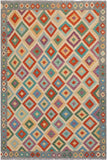 Retro Turkish Kilim Luanne Hand-Woven Wool Rug - 5'7'' x 7'11''