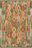 Tribal Turkish Kilim Nigel  Hand-Woven Wool Rug - 5'1'' x 6'5''