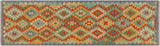 Tribal Turkish Kilim Gaylene Hand-Woven Wool Runner - 2'1'' x 6'6''