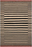 Flat Weave Kilim Antique Navaho Vintage handmade Modern Kilim Beige Black Hand-Woven Rectangle 100% Wool Area Rug 6x8 