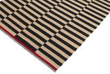 Flat Weave Kilim Antique Navaho Vintage handmade Modern Kilim Beige Black Hand-Woven Rectangle 100% Wool Area Rug 6x8 