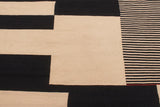 Flat Weave Kilim Antique Navaho Vintage handmade Modern Kilim Beige Black Hand-Woven Rectangle 100% Wool Area Rug 6x8 