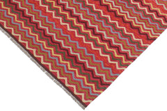 Flat Weave Kilim Antique Navaho Vintage handmade Modern Kilim Pink Gold Hand-Woven Rectangle 100% Wool Area Rug 5x7 