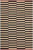 Flat Weave Kilim Antique Navaho Vintage handmade Modern Kilim Beige Black Hand-Woven Rectangle 100% Wool Area Rug 6x8 