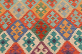 Flat Weave Kilim Antique Navaho Vintage handmade Geometric Kilim Rust Gold Hand-Woven Rectangle 100% Wool Area Rug 6x8 