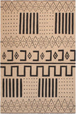 Flat Weave Kilim Antique Navaho Vintage handmade Modern Kilim Beige Black Hand-Woven Rectangle 100% Wool Area Rug 8x10 