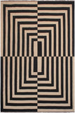 Flat Weave Kilim Antique Navaho Vintage handmade Modern Kilim Beige Black Hand-Woven Rectangle 100% Wool Area Rug 8x10 