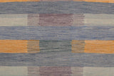 Flat Weave Kilim Antique Navaho Vintage handmade Modern Kilim Blue Beige Hand-Woven Rectangle 100% Wool Area Rug 9x12 