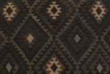 Flat Weave Kilim Antique Navaho Vintage handmade Geometric Kilim Black Blue Hand-Woven Rectangle 100% Wool Area Rug 5x6 