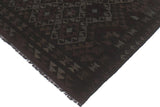 Flat Weave Kilim Antique Navaho Vintage handmade Geometric Kilim Black Gray Hand-Woven Rectangle 100% Wool Area Rug 5x8 