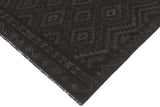 Flat Weave Kilim Antique Navaho Vintage handmade Geometric Kilim Black Green Hand-Woven Rectangle 100% Wool Area Rug 6x7 