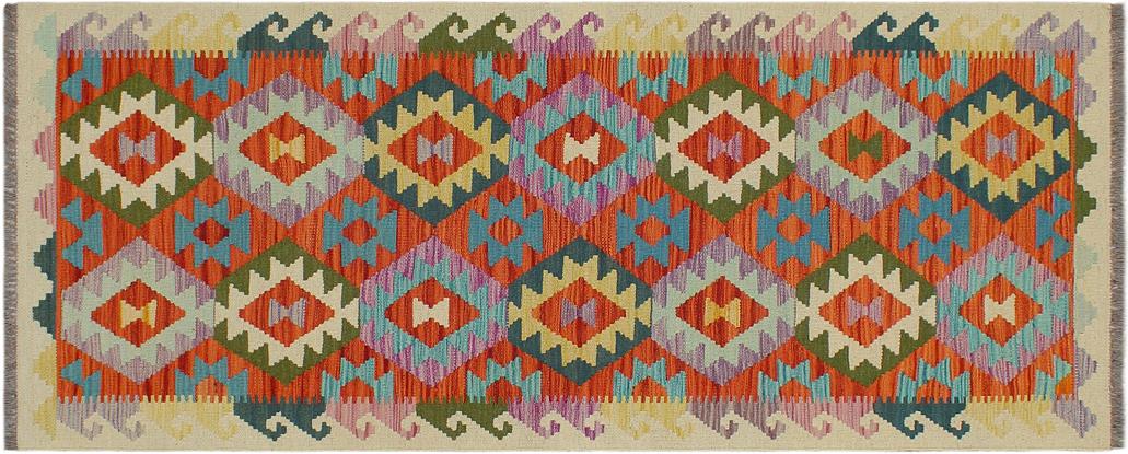 Flat Weave Kilim Antique Navaho Vintage handmade Geometric Kilim Rust Beige Hand-Woven Runner 100% Wool Area Rug 3x6 