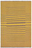 Flat Weave Kilim Antique Navaho Vintage handmade Modern Kilim Yellow Gray Hand-Woven Rectangle 100% Wool Area Rug 6x8 