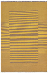 Flat Weave Kilim Antique Navaho Vintage handmade Modern Kilim Yellow Gray Hand-Woven Rectangle 100% Wool Area Rug 6x8 