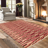 Flat Weave Kilim Antique Navaho Vintage handmade Modern Kilim Beige Pink Hand-Woven Rectangle 100% Wool Area Rug 6x9 