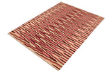 Flat Weave Kilim Antique Navaho Vintage handmade Modern Kilim Beige Pink Hand-Woven Rectangle 100% Wool Area Rug 6x9 