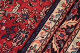 handmade Traditional Kashan Red Blue Hand Knotted RECTANGLE 100% Wool Pile area rug 7x10