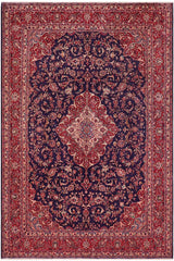 Traditional handmade Persian vintage distressed Blue Red Hand Knotted RECTANGLE 100% WOOL area rug 10 x 13