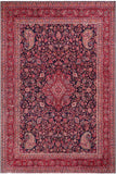 Vintage Antique Tabriz Foster Blue Red Hand Knotted Wool Rug- 9'10'' x 13'4''