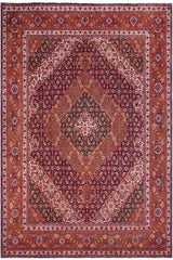 Traditional handmade Persian vintage distressed Mahi Purple Rust Hand Knotted RECTANGLE 100% WOOL area rug 10 x 13