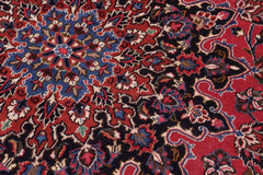 Traditional handmade Persian vintage distressed Red Blue Hand Knotted RECTANGLE 100% WOOL area rug 10 x 13