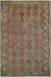 Flat Weave Kilim Antique Navaho Vintage handmade Geometric Kilim Green Red Hand-Woven Rectangle 100% Wool Area Rug 8x12 