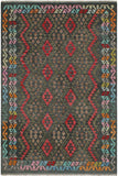 Tribal Turkish Kilim Mcmahon Hand-Woven Wool Rug - 5'10'' x 7'10''