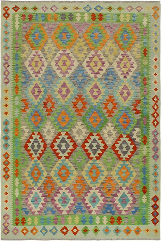 Flat Weave Kilim Antique Navaho Vintage handmade Geometric Kilim Purple Blue Hand-Woven Rectangle 100% Wool Area Rug 6x8 