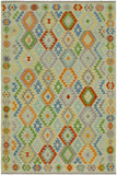 Tribal Turkish Kilim George Hand-Woven Wool Rug - 5'6'' x 7'7''