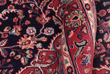 handmade Traditional Kashan Blue Red Hand Knotted RECTANGLE 100% Wool Pile area rug 4x6