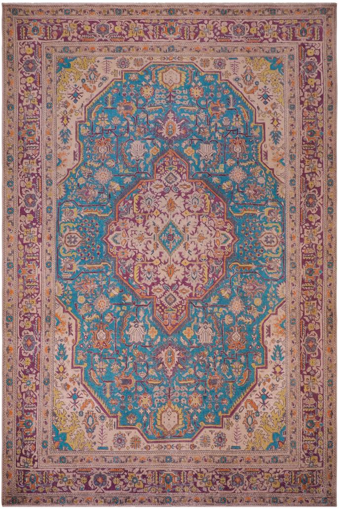 handmade Vintage Tabriz Blue Purple Hand Knotted RECTANGLE 100% WOOL area rug 8 x 11