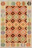 Tribal Turkish Kilim Grayson Hand-Woven Wool Rug - 4'2'' x 5'9''